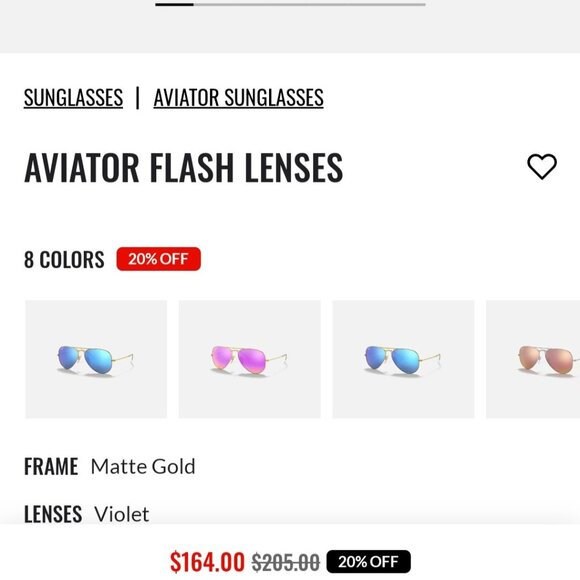 Ray-Ban Aviator Flash Sunglasses - Violet lense / Gold Frame main image 10